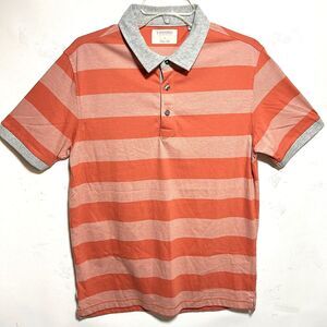 Linksoul Men's Small Tempus Fugit Short Sleeve Golf Polo‎ Orange with Gray